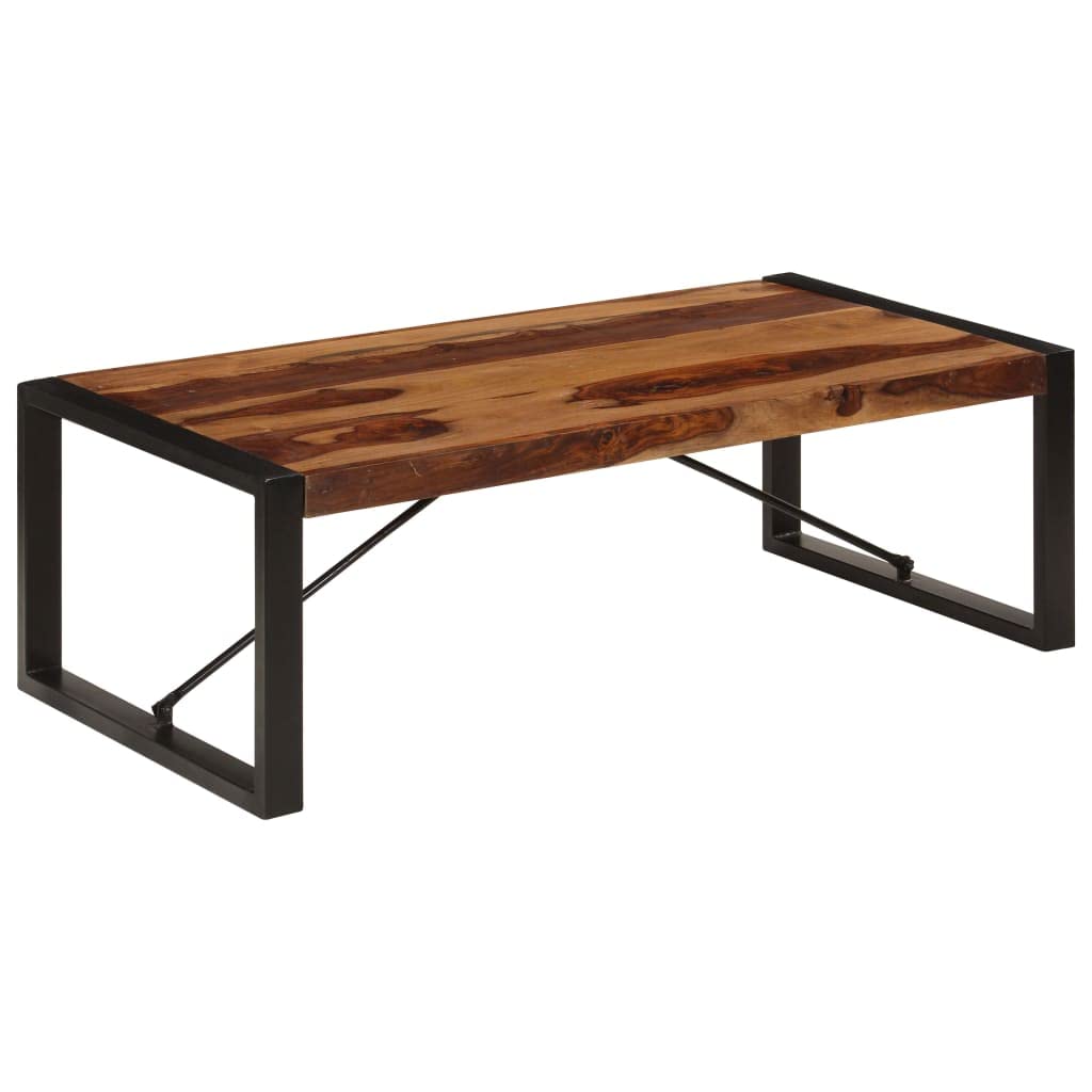 Rustic Wooden Coffee Table with Metal Frame D887