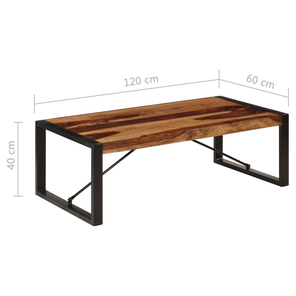 Rustic Wooden Coffee Table with Metal Frame D887
