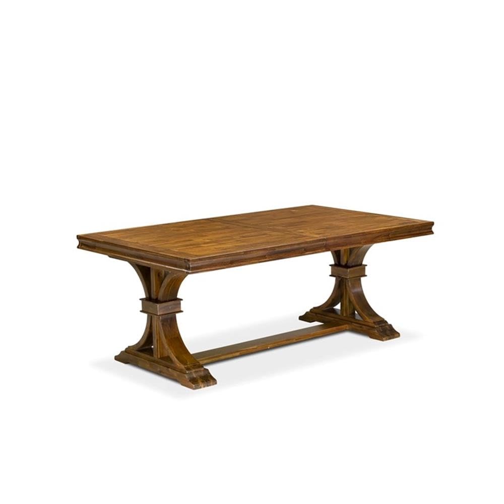 9-Piece Walnut Acacia Wood Dining Set with Leaf H5822