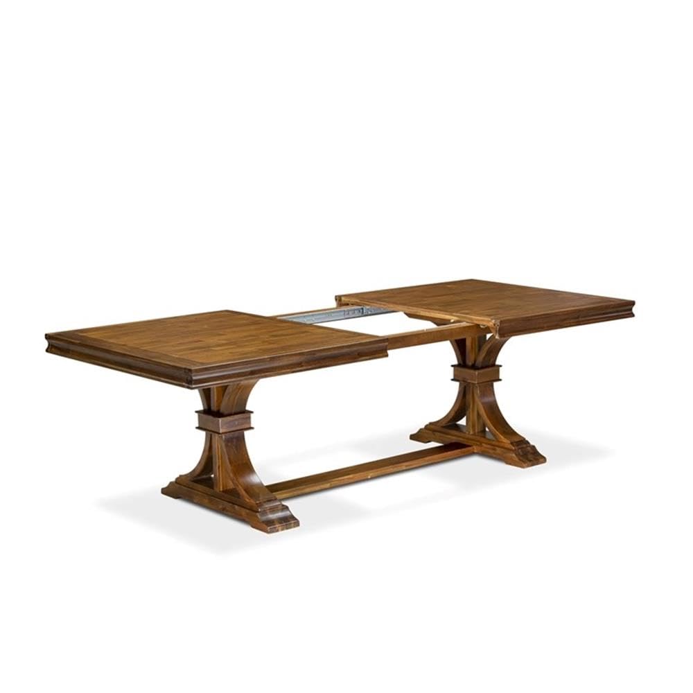9-Piece Walnut Acacia Wood Dining Set with Leaf H5822