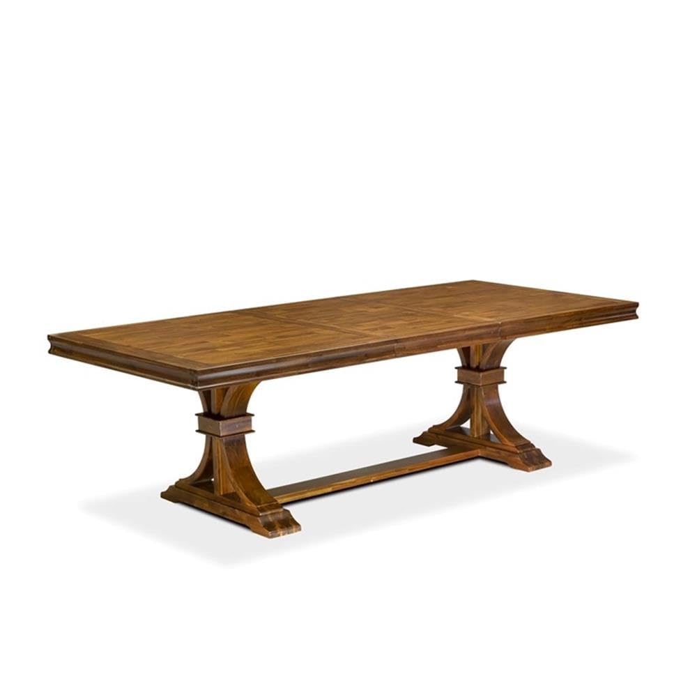 9-Piece Walnut Acacia Wood Dining Set with Leaf H5822