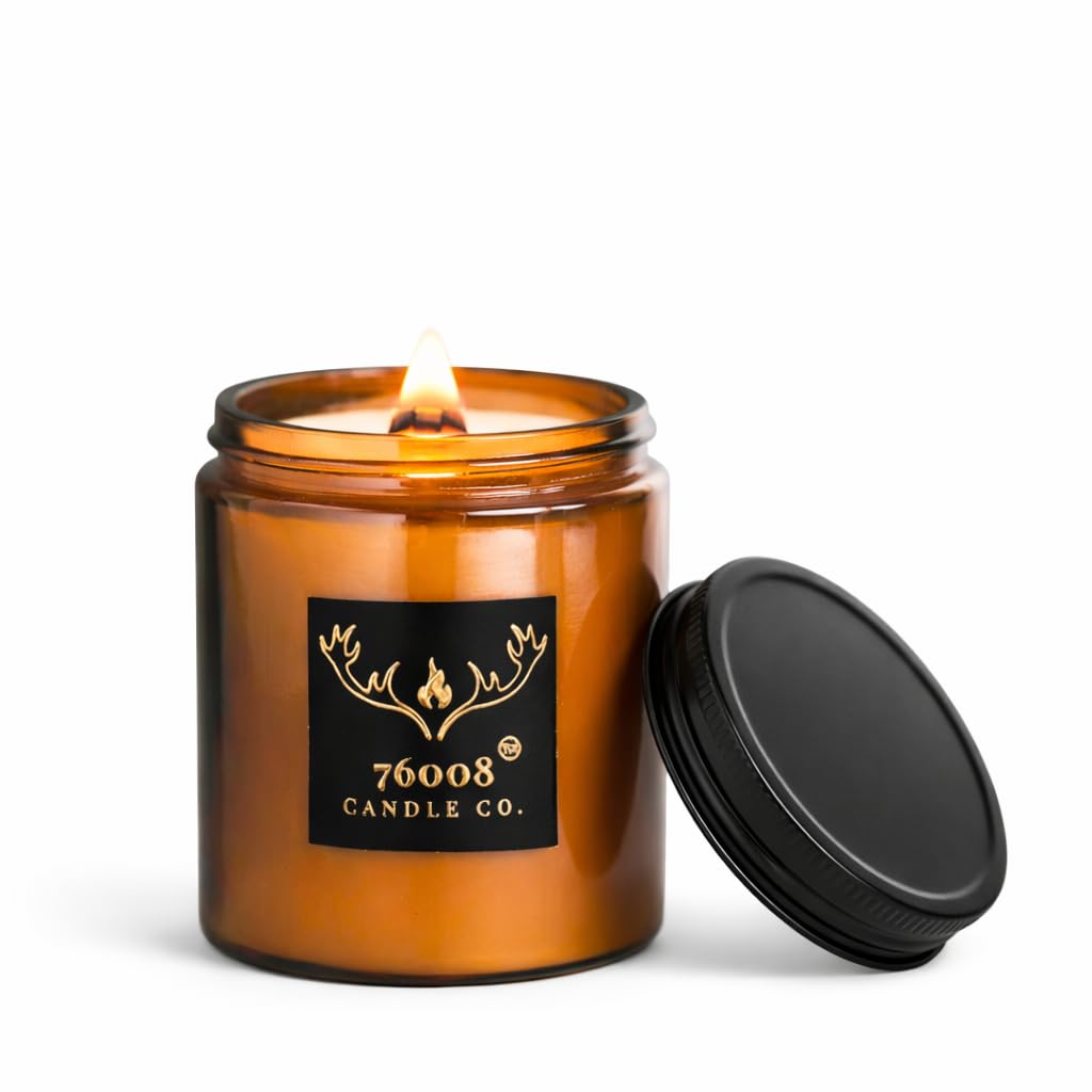 16 oz Wood Wick Soy Leather Scented Candle W1050