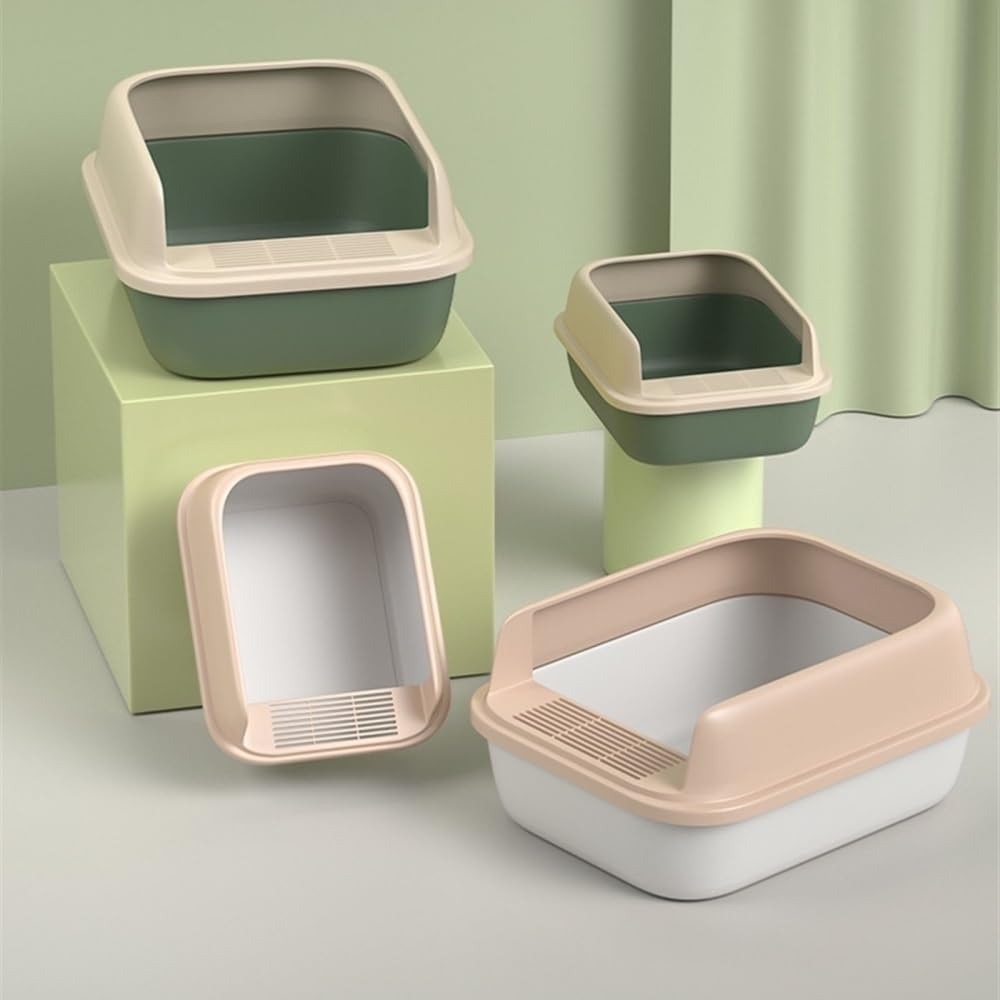 Semi-Open Cat Litter Box with High Sides C374139