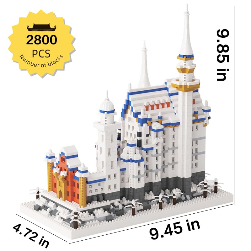 2801Pcs Swan Castle Architecture Micro Building Bricks Model Kit W805741