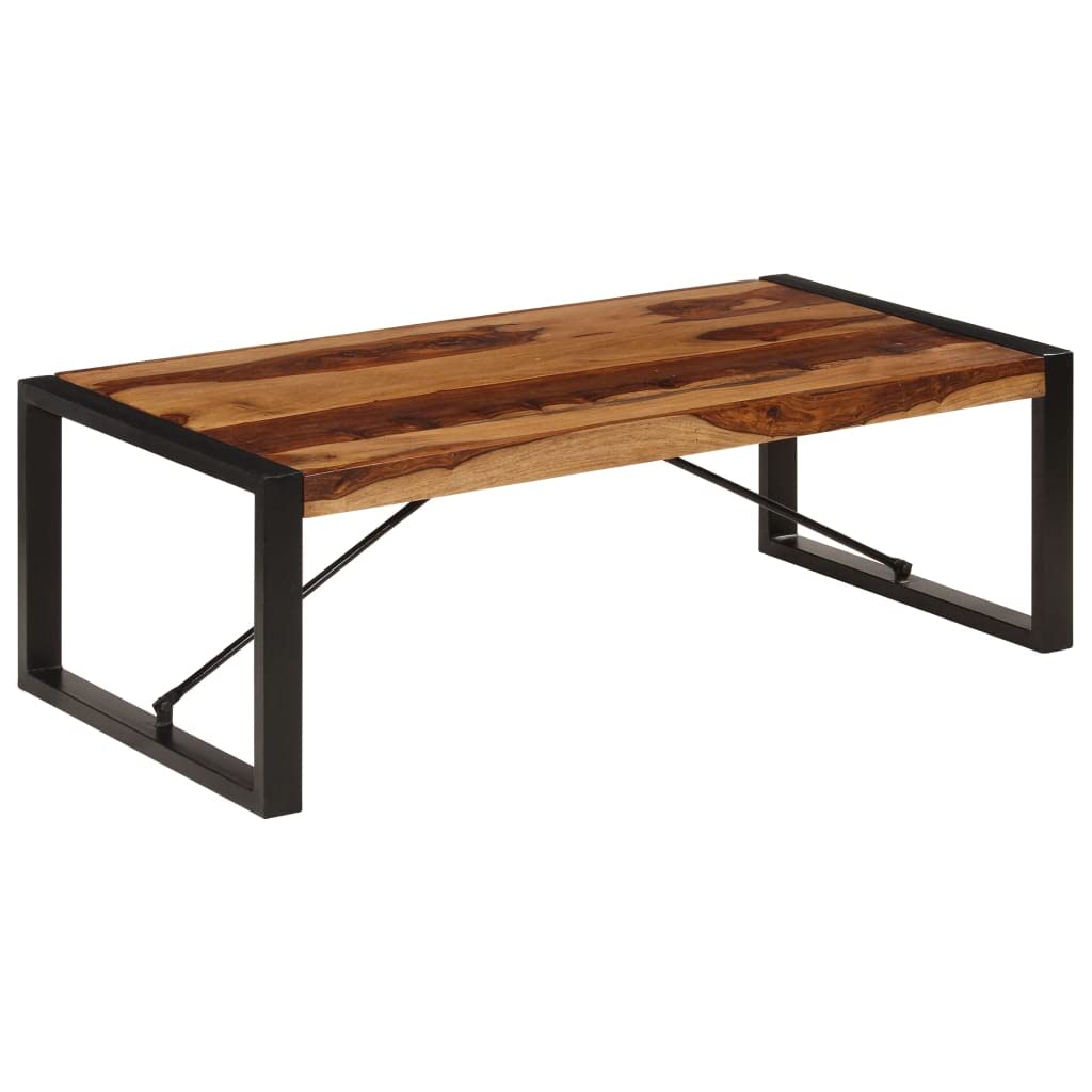 Rustic Wooden Coffee Table with Metal Frame D887