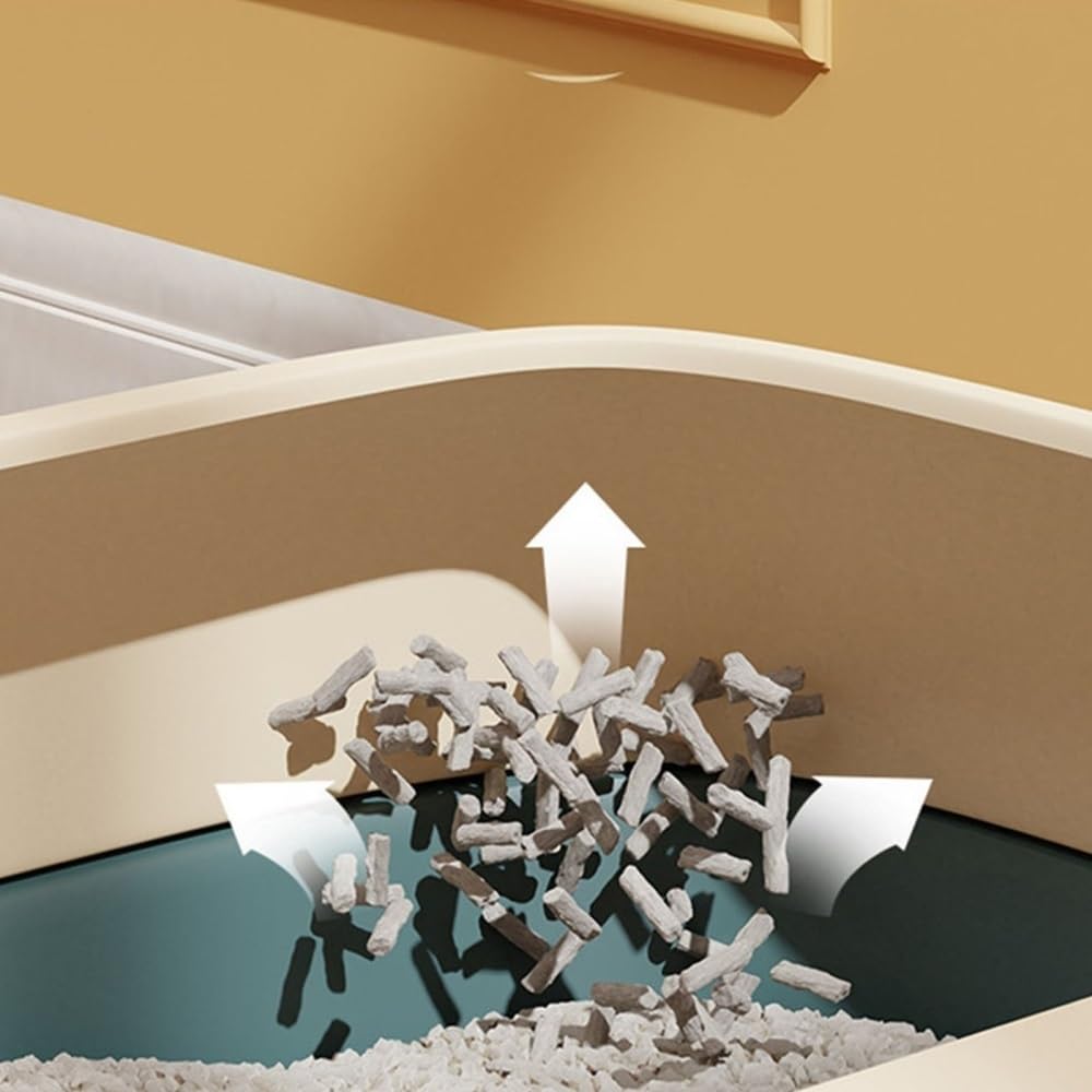 Semi-Open Cat Litter Box with High Sides C374139