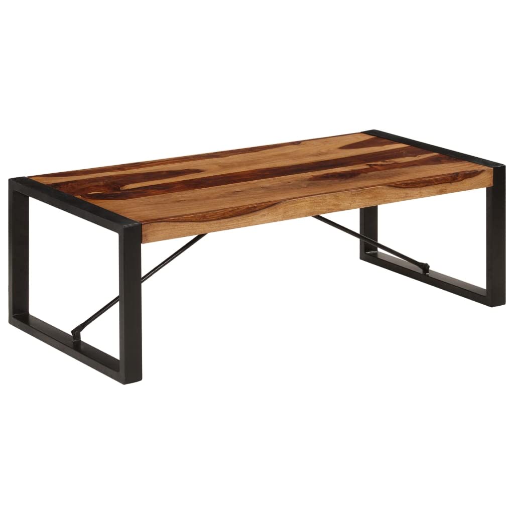 Rustic Wooden Coffee Table with Metal Frame D887