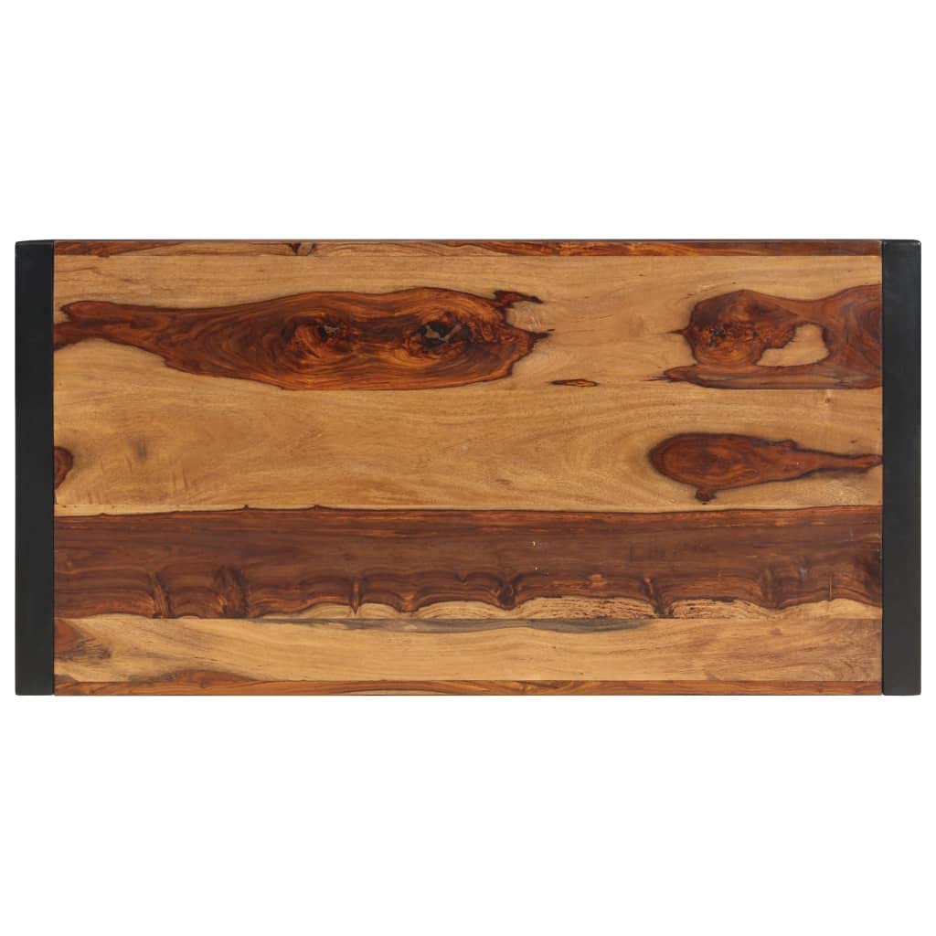 Rustic Wooden Coffee Table with Metal Frame D887