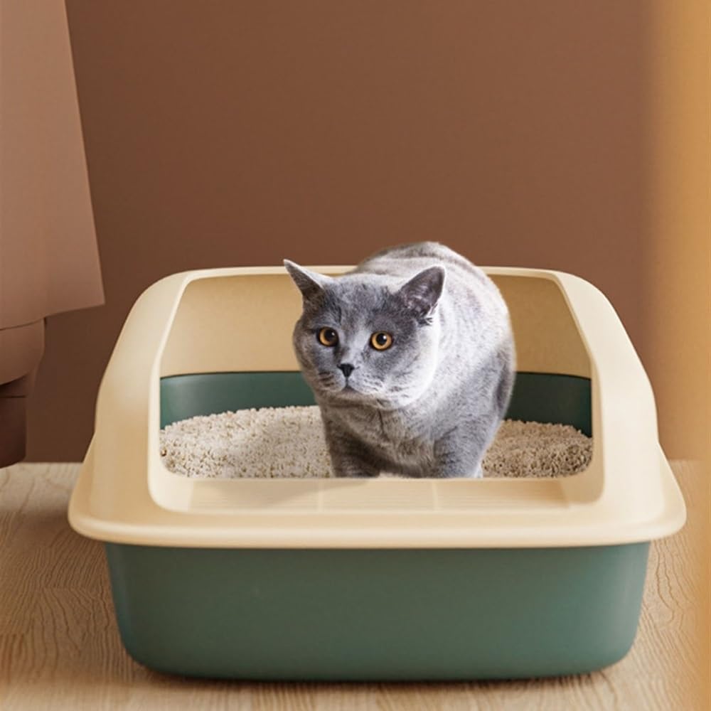 Semi-Open Cat Litter Box with High Sides C374139