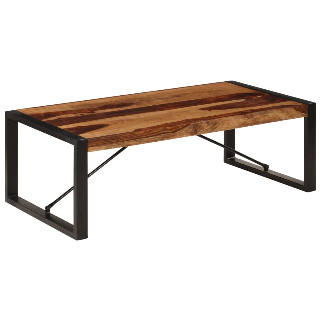 Rustic Wooden Coffee Table with Metal Frame D887