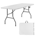 6FT White Portable Plastic Folding Table J723