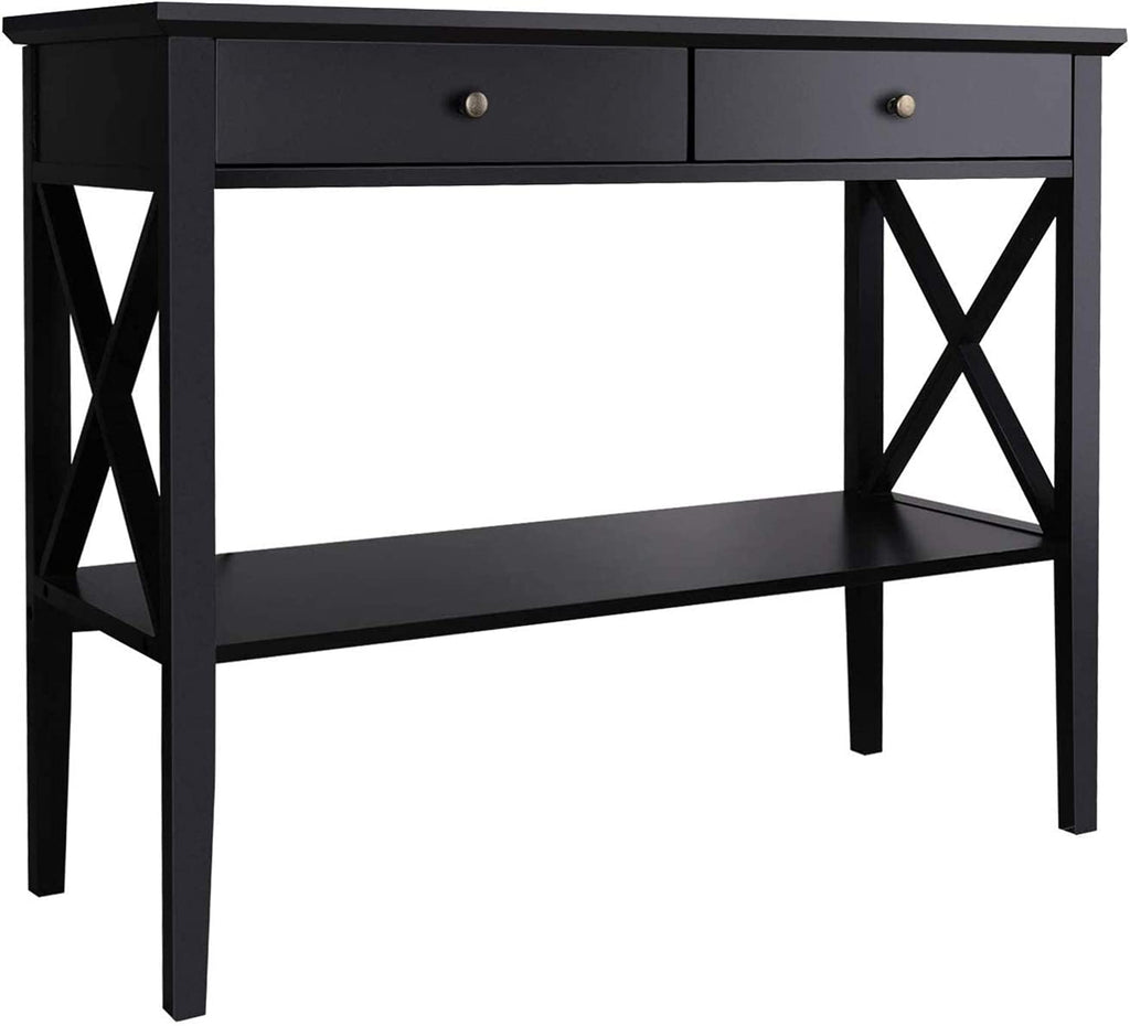 39" Entryway Table with Drawers and Storage Shelf H201798