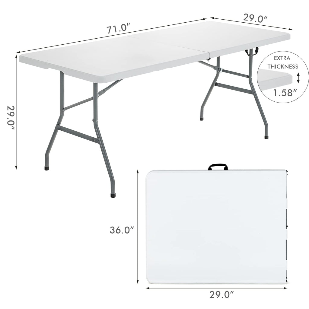 6ft White Folding Table Y1002