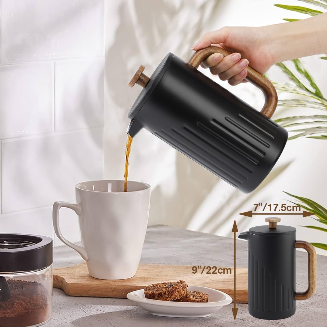 34oz Stainless Steel French Press Coffee Maker A20573
