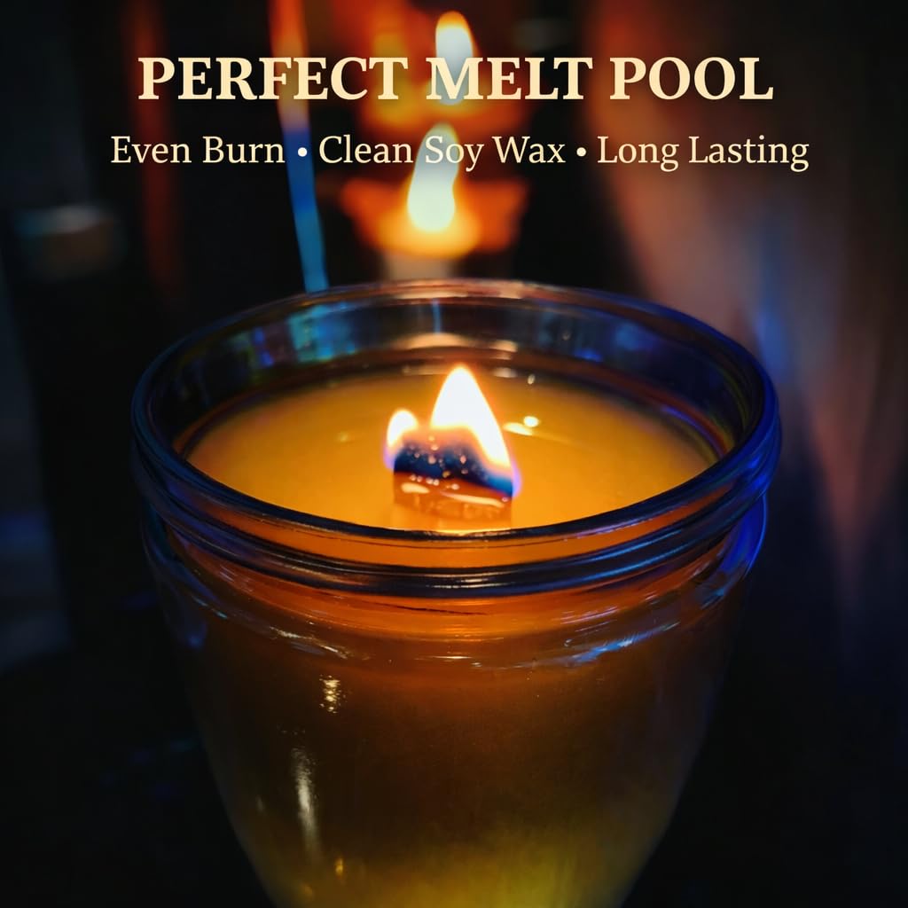 16 oz Wood Wick Soy Leather Scented Candle W1050