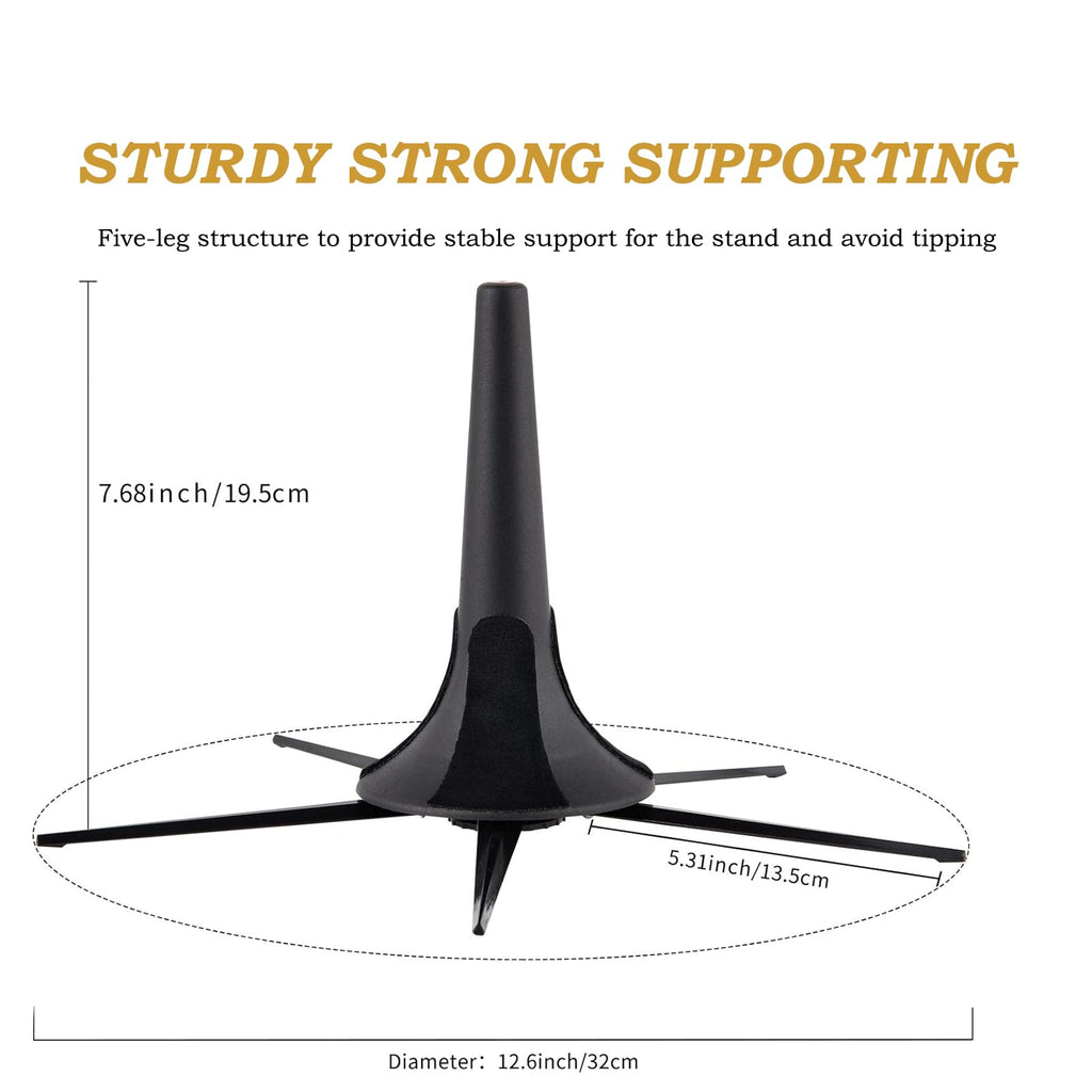 Trumpet Stand and Care Kit with Mouthpiece, Valve, Snake Brush, Foldable Metal 5 Legs E42465