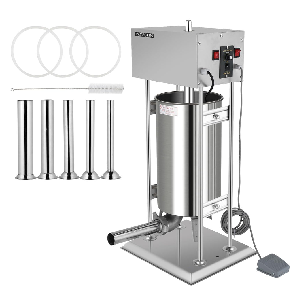 10L Electric Stainless Steel Sausage Stuffer with 5 Stuffing Tubes J304336