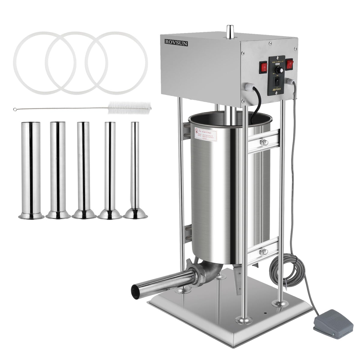 10L Electric Stainless Steel Sausage Stuffer with 5 Stuffing Tubes J304336