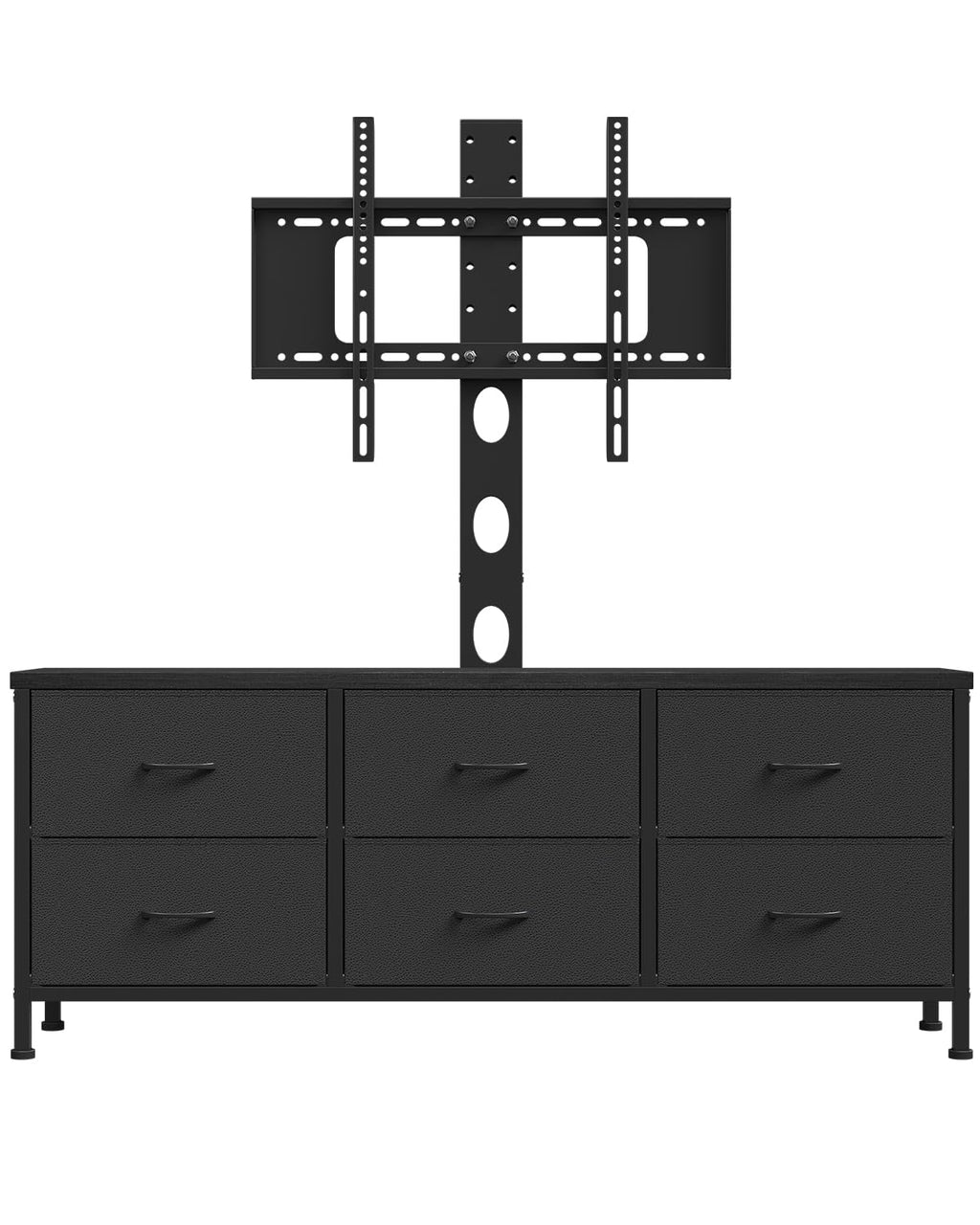 Black 6 Drawer TV Stand with Mount F896