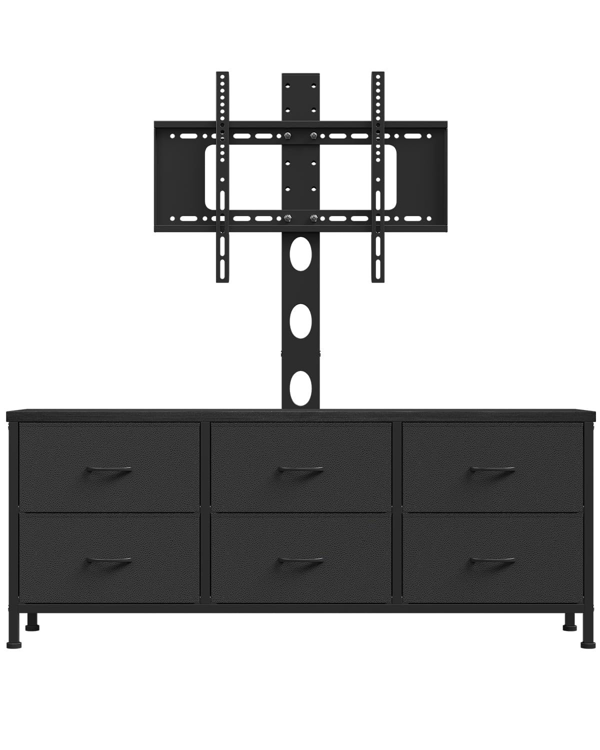 Black 6 Drawer TV Stand with Mount F896