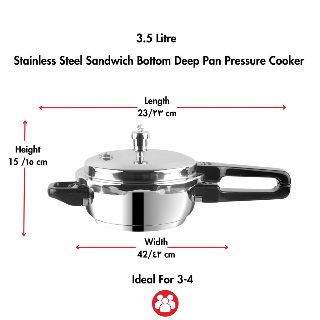 Stainless Steel 3 Litres Pressure Pan with Lid L61763