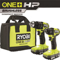 18V Brushless Cordless Compact 1/2 in. Drill and Impact Driver Kit with 2 Batteries T6480