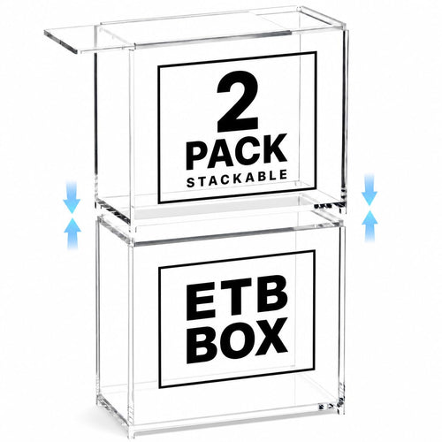 2 Pack Acrylic Case Stackable Magnetic Protector for ETB Storage Q839