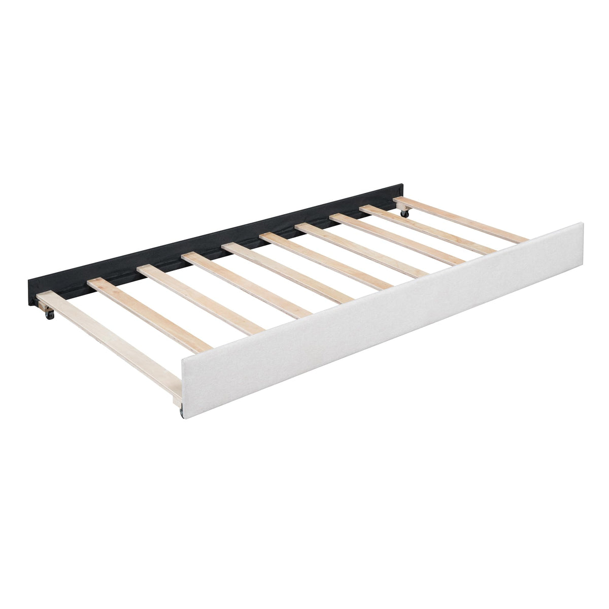 Beige Linen Twin Daybed with Pull-Out Trundle O3335
