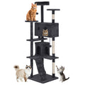 70 Inch Dark Gray Multi-Level Cat Tree with Condo A882