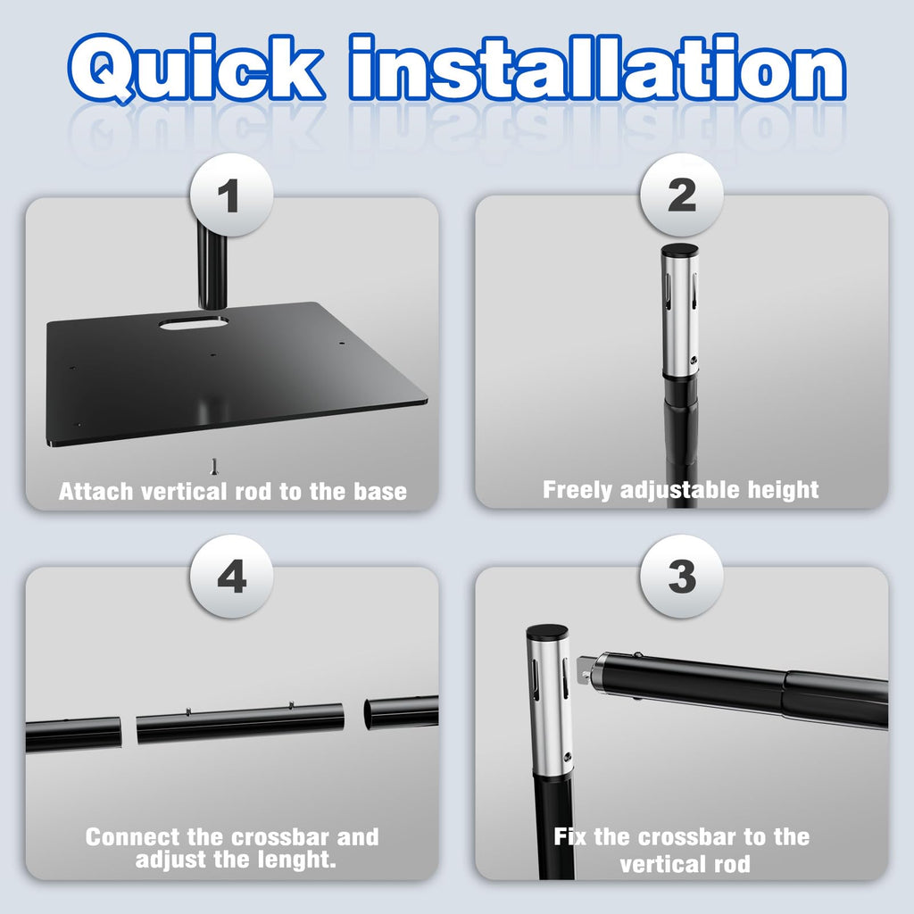 8ftx10ft Adjustable Heavy Duty Black Pipe and Drape Backdrop Stand U550250