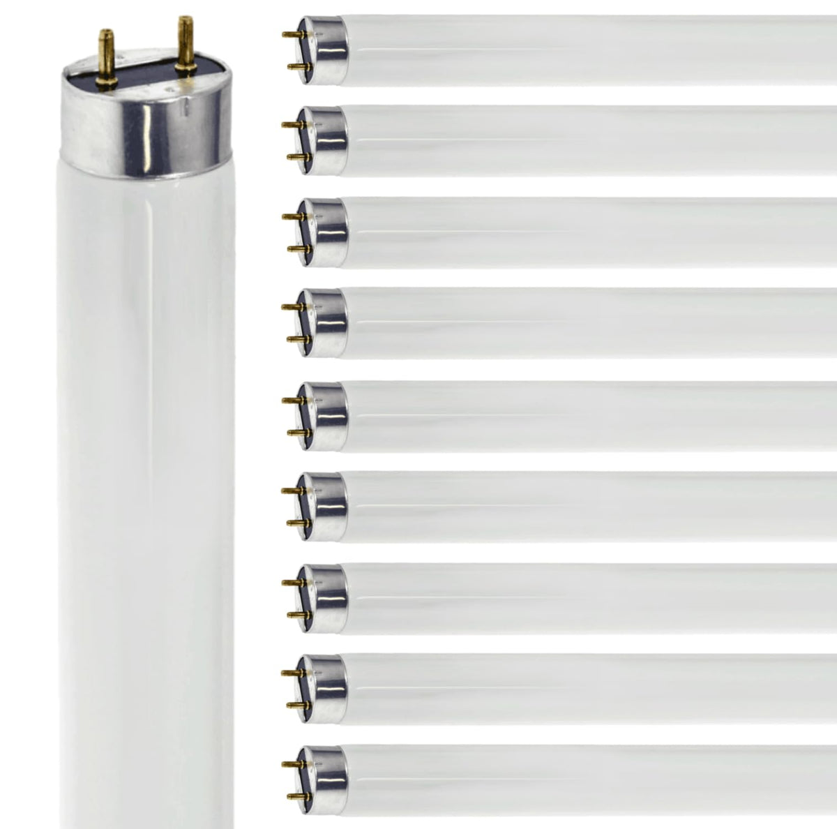 24 Inch T8 Fluorescent Tube Light Bulb 17W 5000K 1230 Lumen G13 Bi-Pin Base Pack of 10 S66809
