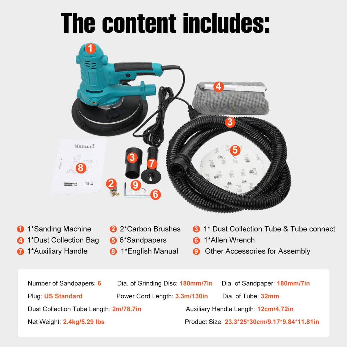 Variable Speed Handheld Electric Drywall Sander F846