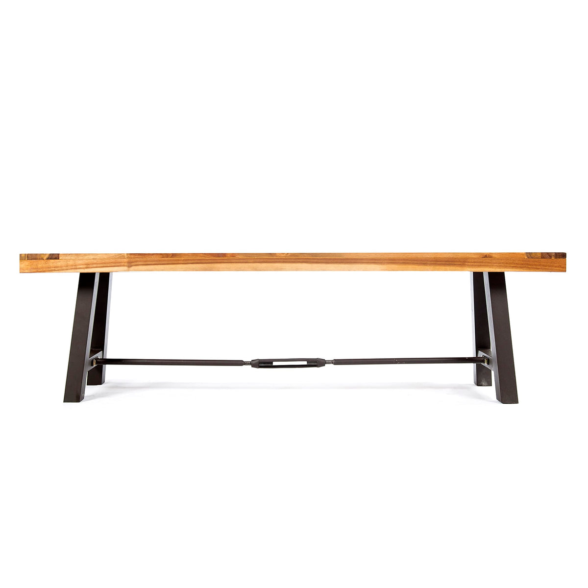 Acacia Wood Outdoor Bench with Metal Accents A93892