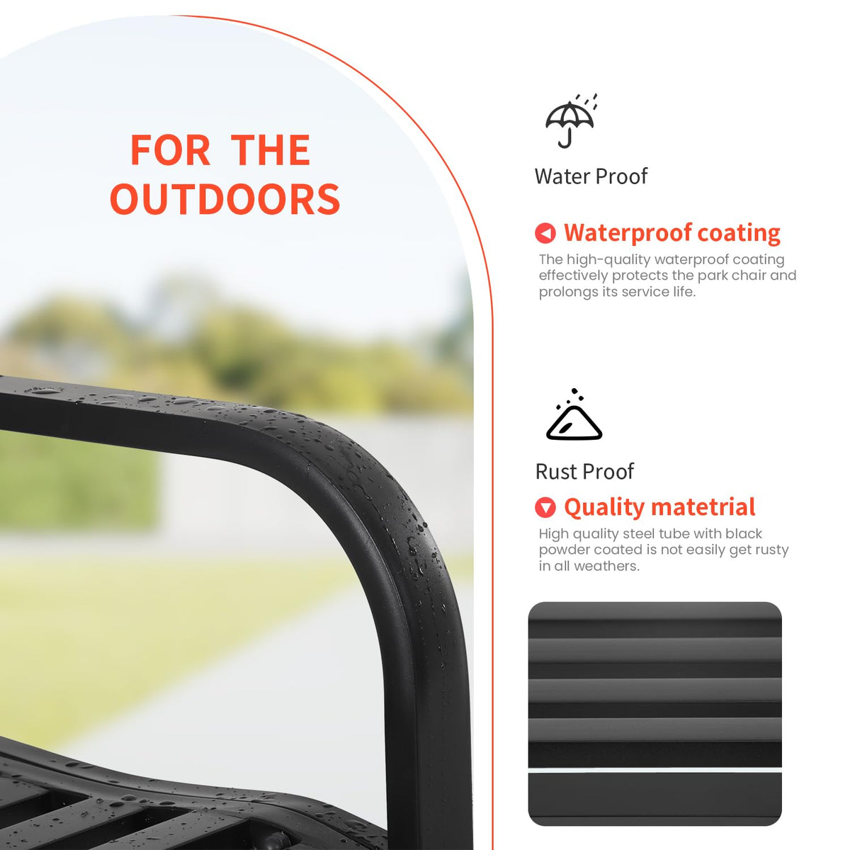 Black Outdoor Garden Bench H461444