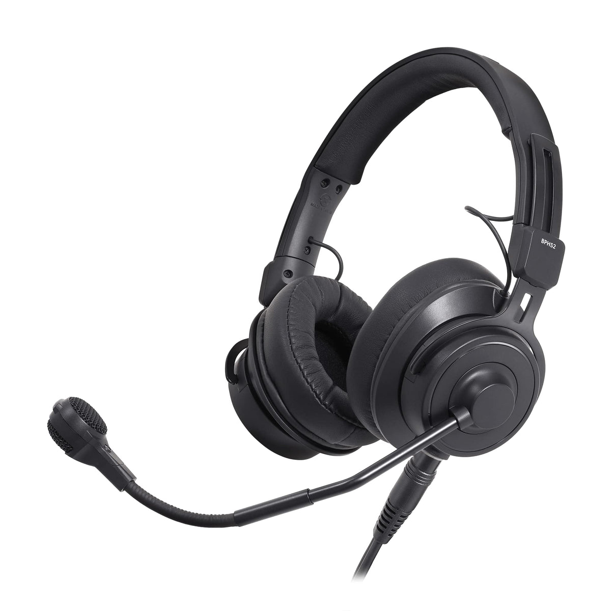 Black Broadcast Stereo Headset with Boom Microphone X947135