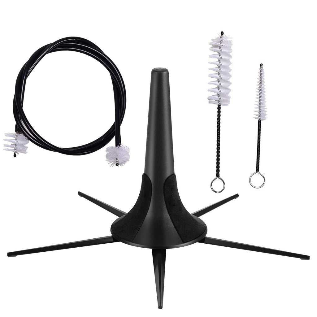 Trumpet Stand and Care Kit with Mouthpiece, Valve, Snake Brush, Foldable Metal 5 Legs E42465