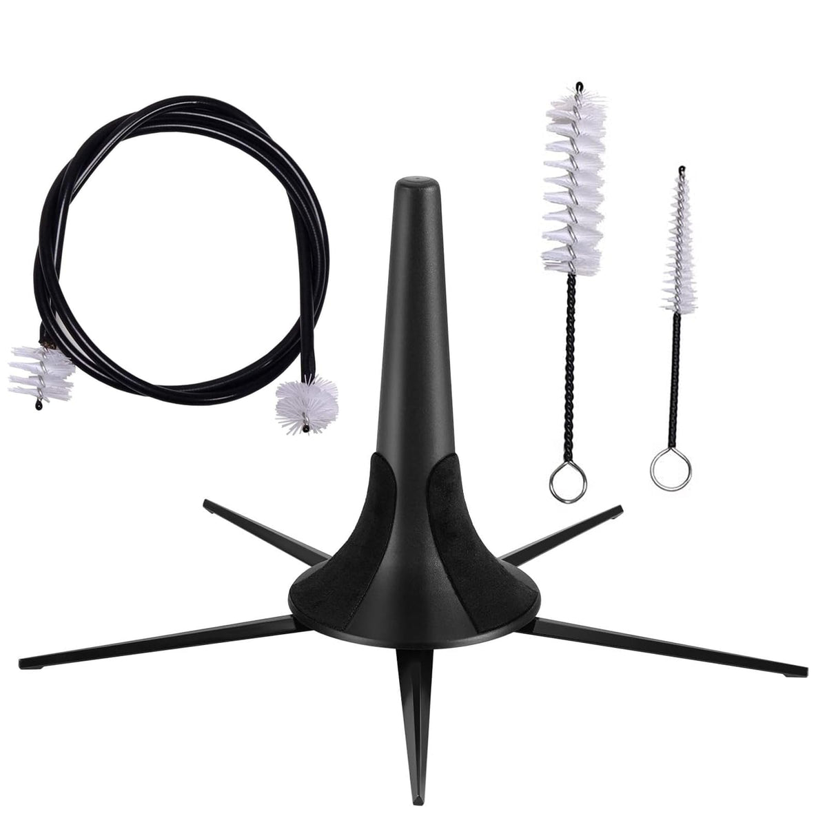 Trumpet Stand and Care Kit with Mouthpiece, Valve, Snake Brush, Foldable Metal 5 Legs E42465