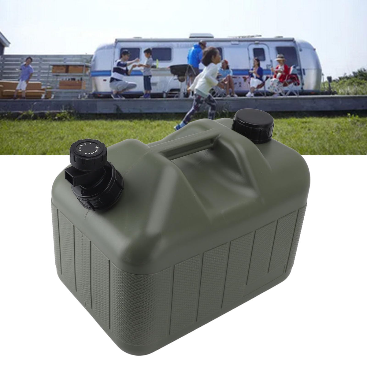 10L Green Camping Water Container with Faucet A42586