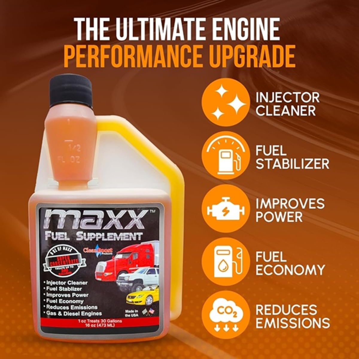 16oz Fuel Treatment for Gas & Diesel Fuel F5686
