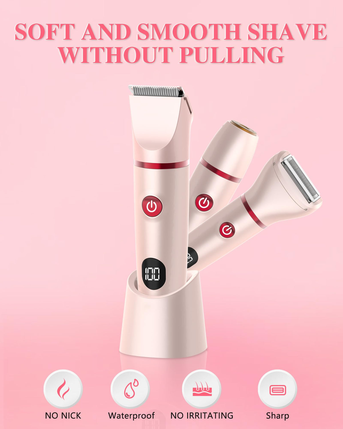 3-in-1 Rechargeable Waterproof Bikini Trimmer J859255