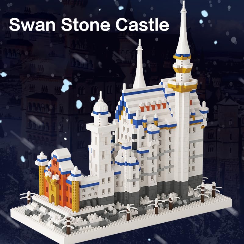 2801Pcs Swan Castle Architecture Micro Building Bricks Model Kit W805741