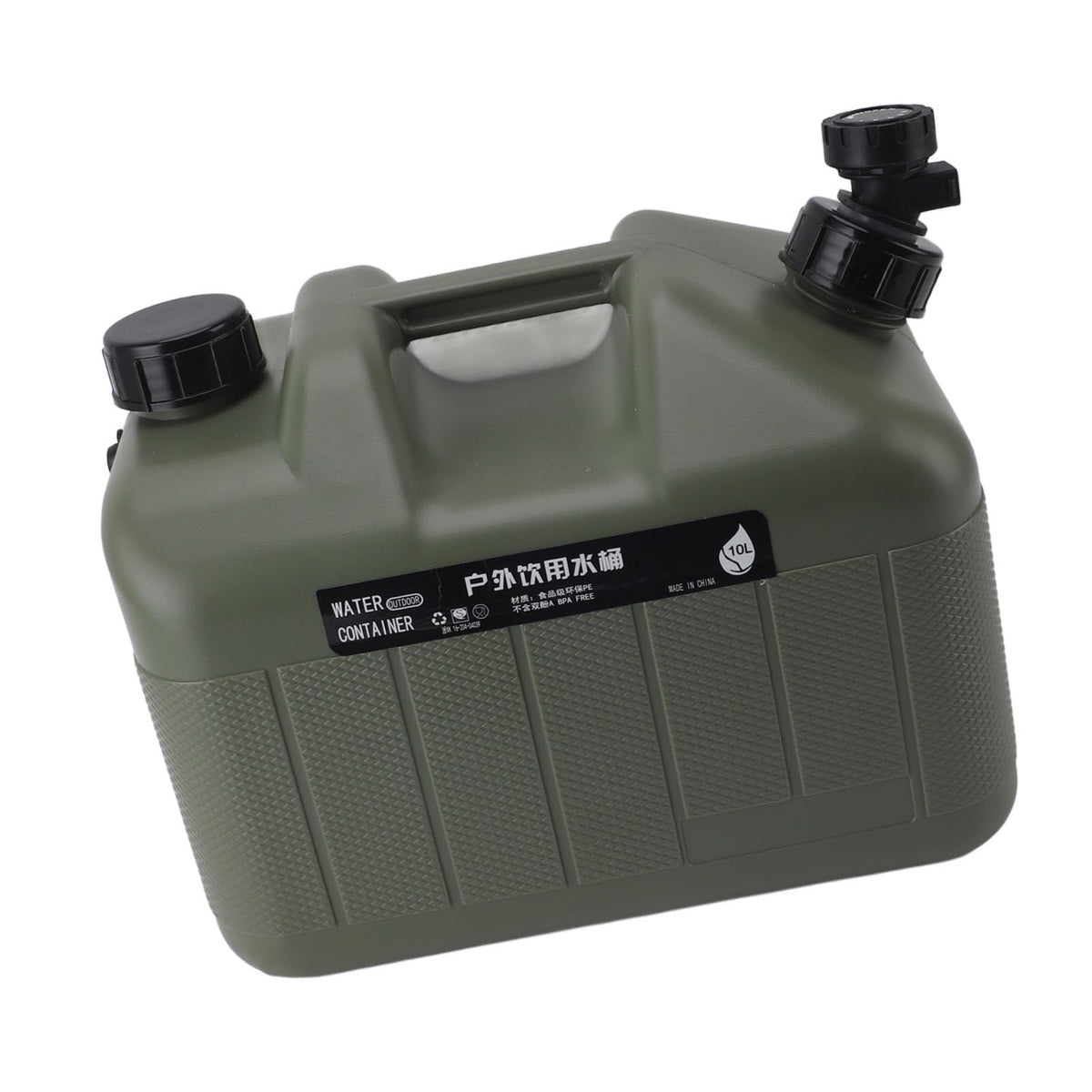 10L Green Camping Water Container with Faucet A42586