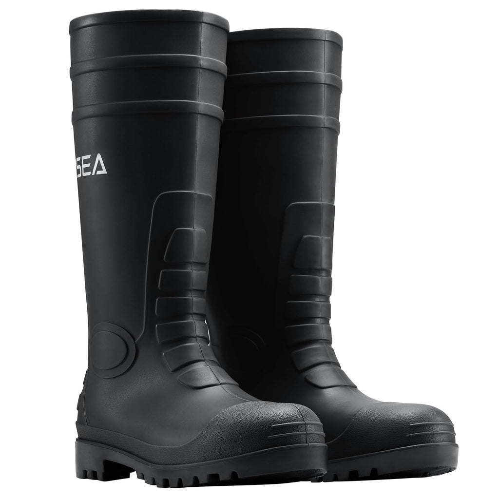 Men's Steel-Toe Waterproof Rubber Rain Boots G1387