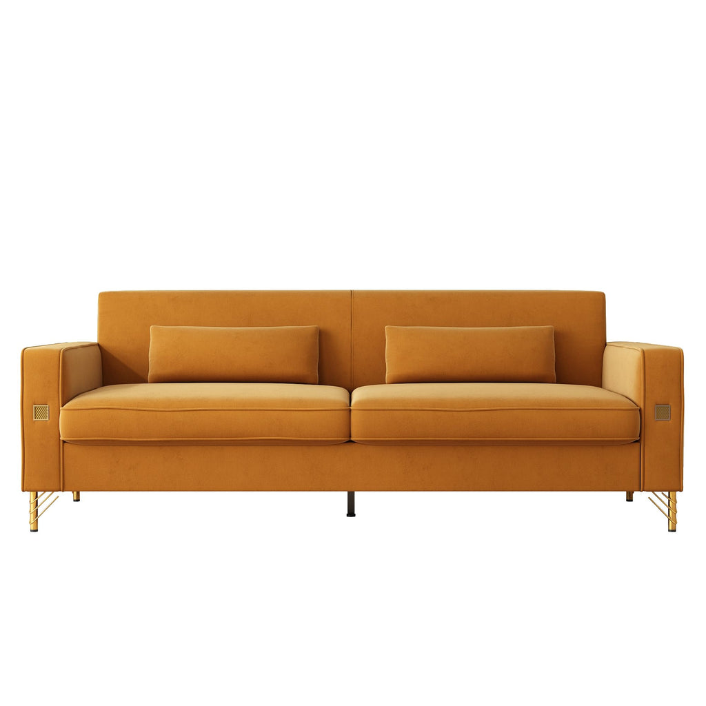 Oversized Velvet Sofa with Armrest and Removable Cushions M32585