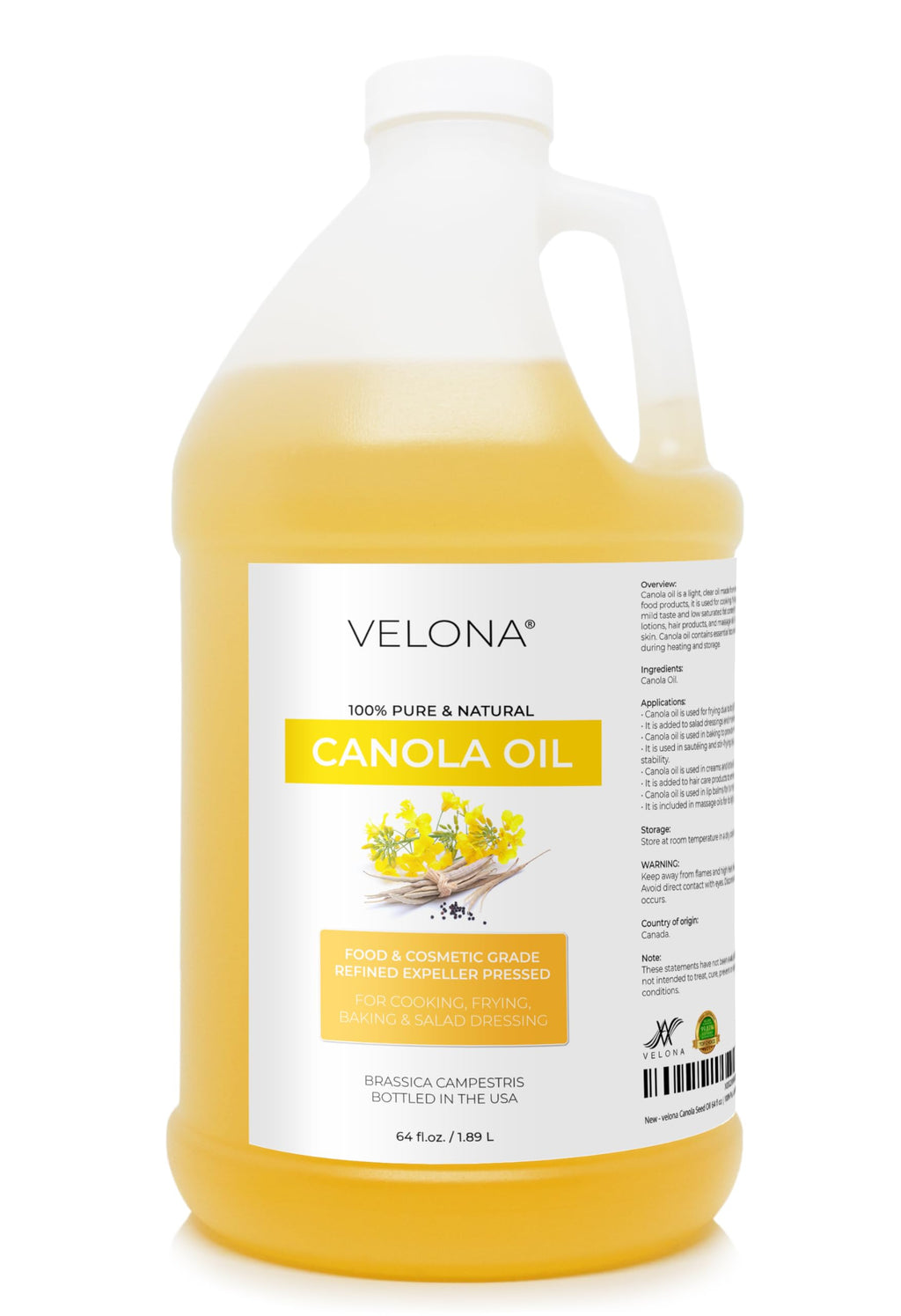Canola Seed Oil 64 fl oz Expeller Pressed V29378