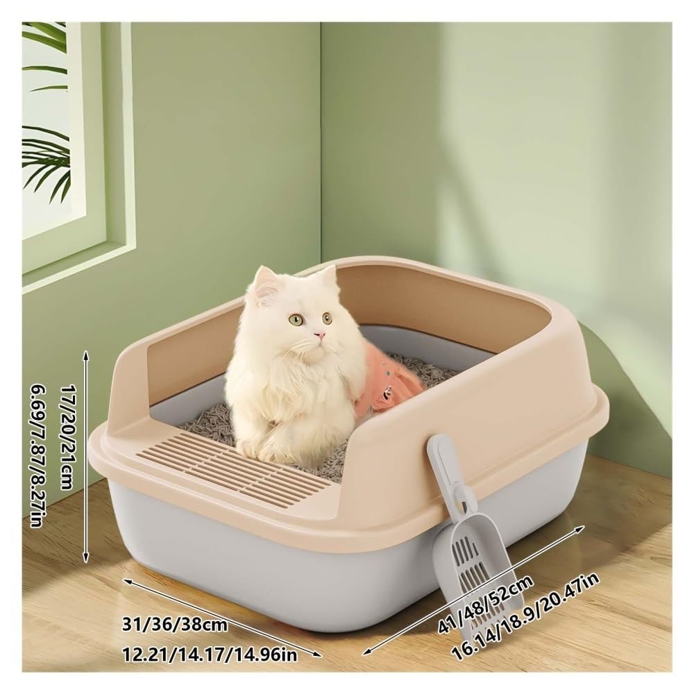 Semi-Open Cat Litter Box with High Sides C374139