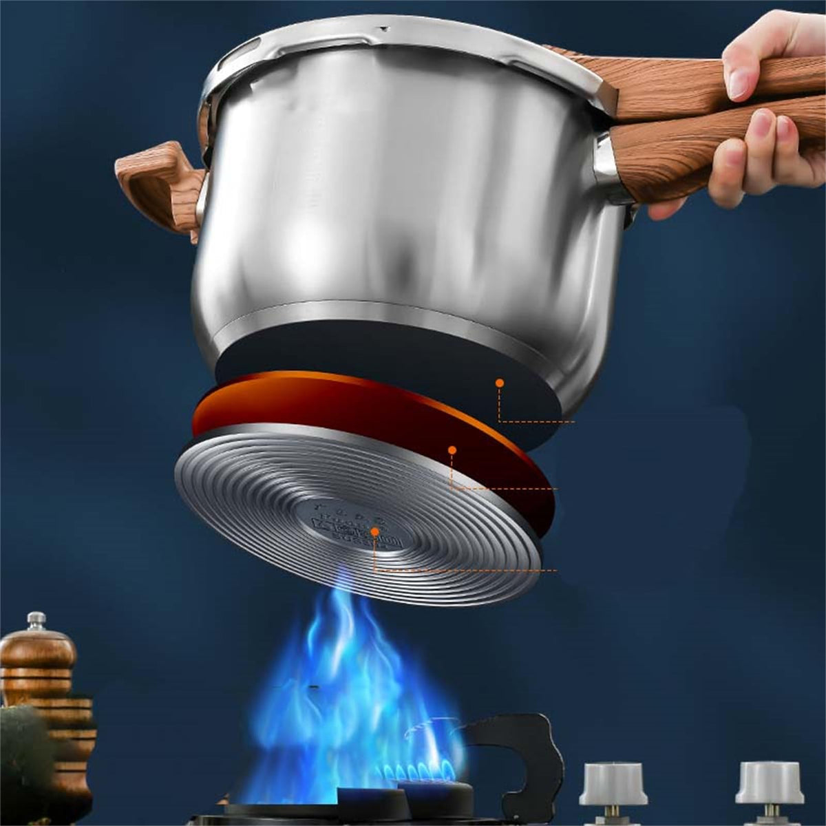 304 Stainless Steel 3L Pressure Cooker U65104