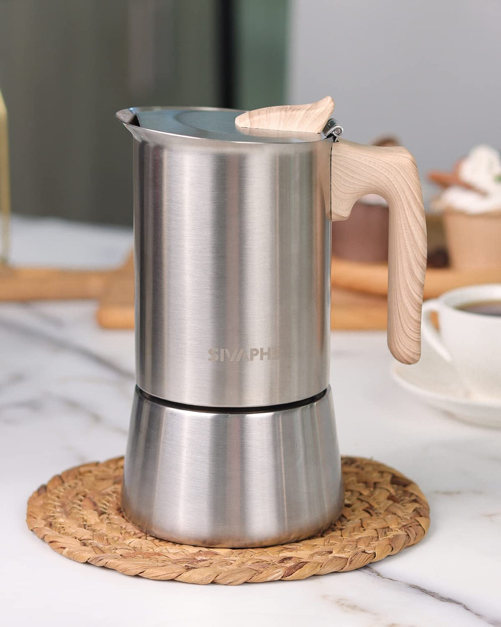 4 Cups Stainless Steel Stovetop Espresso Coffee Maker 10 oz Moka Pot L121397