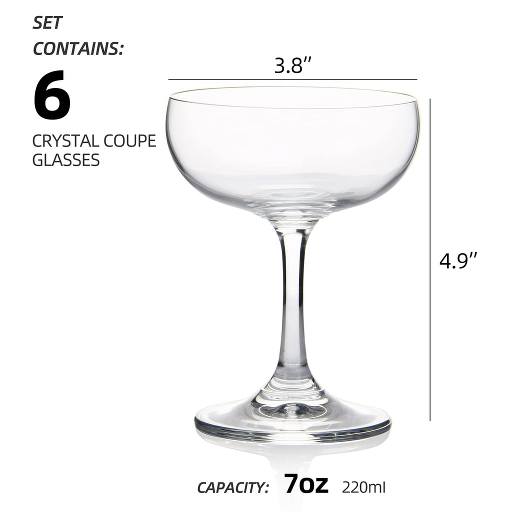 Crystal Coupe Glasses Set of 6 B251269