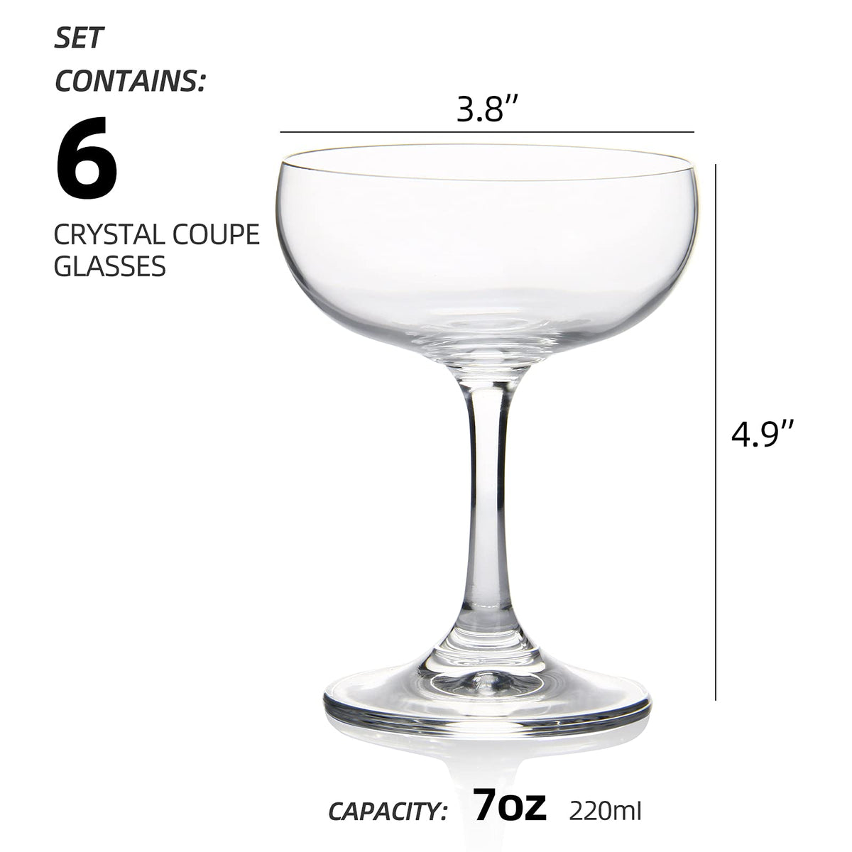 Crystal Coupe Glasses Set of 6 B251269
